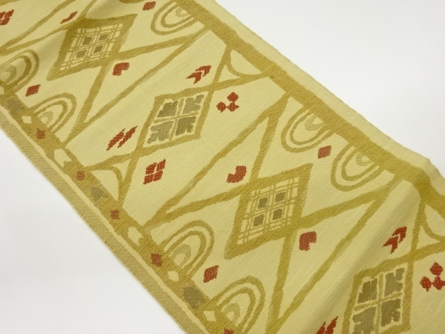 JAPANESE NAGOYA OBI / WOVEN ABSTRACT RHOMBUS